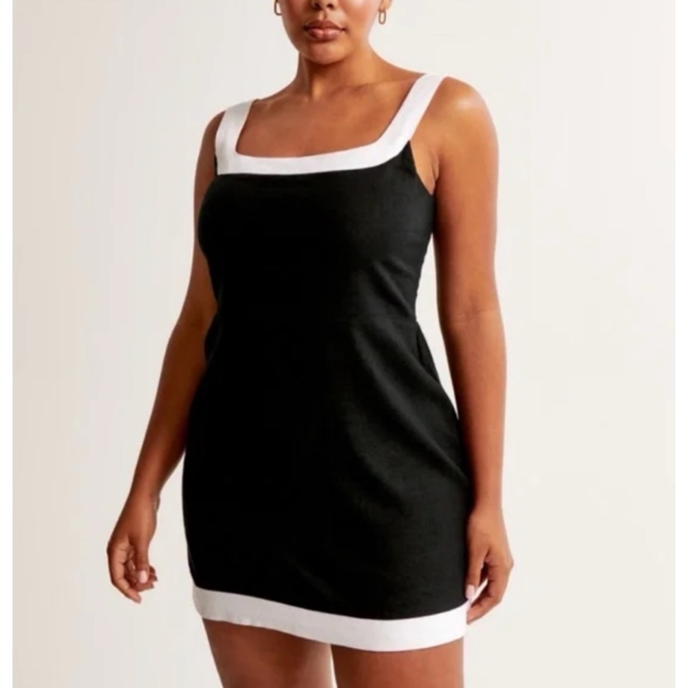 Abercrombie & Fitch Linen-Blend Wide Strap Mini Dress